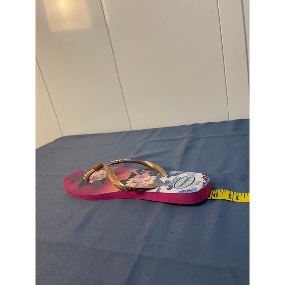 Havaianas Flower Print Flip Flops Color Pink Size 8 - Picture 9 of 12